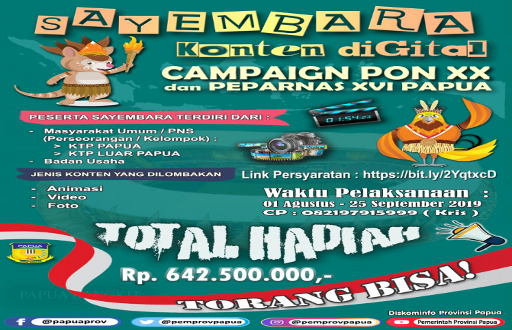 Sayembara Konten Digital, Untuk Digital Campaign PON XX Papua
